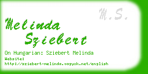 melinda sziebert business card